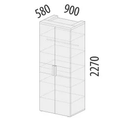 Шкаф для одежды со штангой Кашемир 900.43 Дуб Кронберг/Кашемир