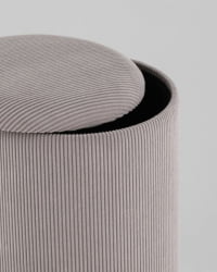 Пуф Эмили с ящиком серебро вельвет серый