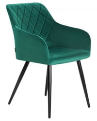 Стул обеденный ДОБРИН РОБЕРТ (черные матовые ножки, велюр В108-64 Зеленый) 2 шт / DOBRIN ROBERT V108-64