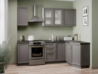 Шкаф кухонный окончание 350 Джелатто ЛД 241.690.000.118 Белый Оникс серый