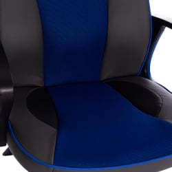 Кресло RACER кож/зам/ткань, металлик/синий, 36/10