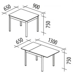 Стол обеденный раскладной Орфей 44 Урбан Милк