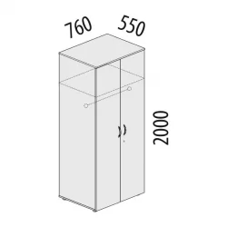 Шкаф для одежды большой с замком Альфа 63.42 Дуб Кобург