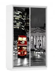 Шкаф-купе двухдверный Экспресс Дуо 1400х2400х Лондон/Белый снег / 1400х2400h