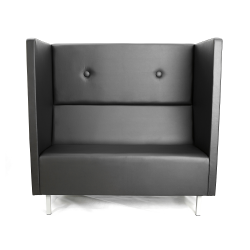 Диван офисный двойной Скайнет модуль В с высокой спинкой черный Ecotex 3001