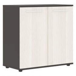 Шкаф с глухими малыми дверьми ЕДИС ЕЛCС 85.1 Ясень Траун Белый Мокко / EDIS ELCS