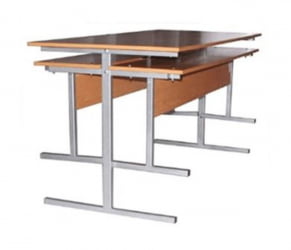 Стол обеденный универсальный с подвесами для 2 скамеек 1500х700 мм Пластик Бук/Металл Коричневый