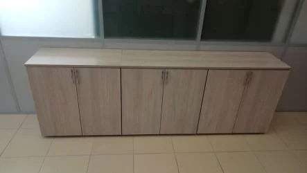 Шкаф низкий закрытый Glassy 6.08.131 Дуб сантана светлый