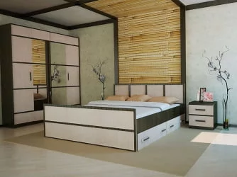 Двуспальная кровать я ящиком Сакура 1,6 м