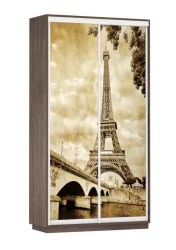 Шкаф-купе со стеклом Экспресс Дуо 1200х2400х Париж/Венге / 1200х2400h