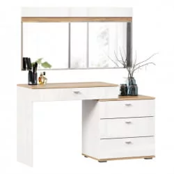 Стол туалетный комбинированный с зеркалом 1200 Фиджи 013 Дуб Золотой Белый