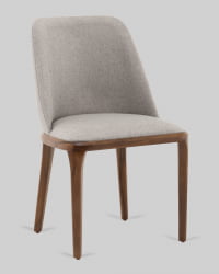 Стул Вудмайкл каркас дерево цвет темный орех рогожка бежевый