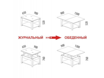 Журнально-обеденный стол Агат 34.10 Кронберг-Белый песок