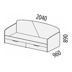 Односпальная кровать Монако 903.05 Белый шпон/Даллас Айвори