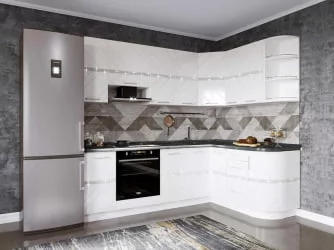 Кухонный гарнитур угловой (ширина 240х162 см) Бьянка 40