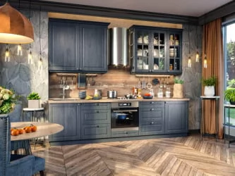 Шкаф кухонный 800 высокий со стеклом Мокка ЛД 274.460.000.178 Черный Дуб фактурный антрацит