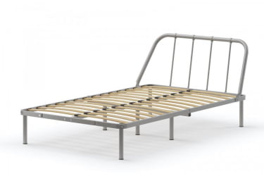 Кровать Мира с ортопедическими латами Цвет фасада: Серый; Материал фасада: Металл; Размер: 900х2000 мм; Спальное место: 900х2000 мм 