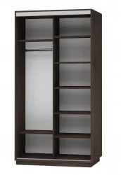 Шкаф-купе со стеклом Экспресс Дуо 1200х2200h Сакура/Венге