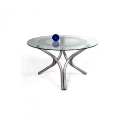 Стол журнальный Дуэт 6 Металлик/ прозрачное
