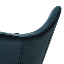 Кресло Хайбэк синий/т.орех