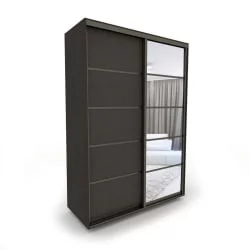 Черный шкаф-купе Акцент-Квадро Д 1200х600  Венге/Бронза