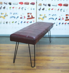 Банкетка Лейд 1200кс400 натуральная кожа бордовая / 1200x400