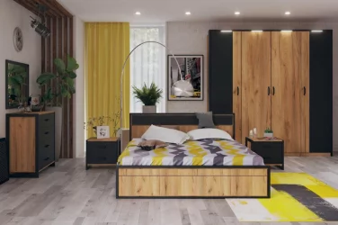 Комод с 4 ящиками Техно ЛД 678.110.000 Дуб Золотой Черный