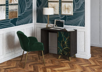 Письменный стол с ящиками Фьюжн СП-006 АРТ  Угольный камень/VINIL