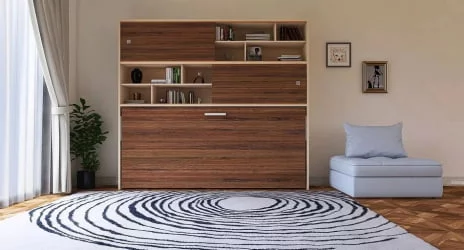 Односпальная кровать с подъемным механизмом Смарт 3 с полками Венге