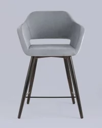 Стул полубарный Саймон ПЛ велюр Cерый / Cерый