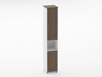 Шкаф 5 узкий закрытый, с нишей Deka 10.23.15Л Дуб Верцаска/Белый
