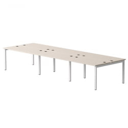 Бенч-система на 6 мест на металлокаркасе, опоры 90 гр Everprof EVO 254S219 Кашемир Белый