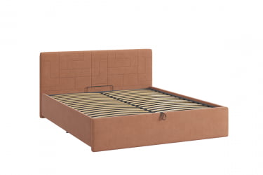 Двуспальная кровать с подъёмным механизмом Лора 2 с подъем. механизмом ZP.KM1.6-09.2 персик (велюр)