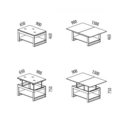 Журнальный стол-трансформер Агат-36 Белый шпон