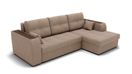 Диван Сенатор-3 НПБ угол левый/правый (ЗР) Цвет фасада: Светло коричневый; Тип: Левый/правый; Материал фасада: Металл/Велюр