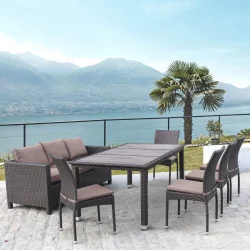 Комплект плетеной мебели T347/S65A/Y380A-W53 Brown 8PCS