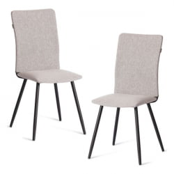 Кухонный стул La Rousse (2 шт. в упаковке) NEW, ткань рогожка, темно-серый, F68, 45х55х93 см