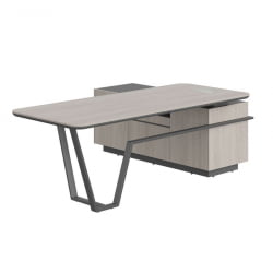 Стол руководителя левый Line СФ-571202.1 Дуб серый Черный графит