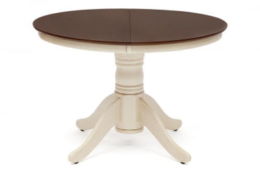 Стол обеденный раскладной Cairo / Каир (CT4260) дерево гевея, 100(133)х100х75см, Античный белый/Темный Дуб