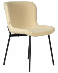 Стул обеденный DOBRIN MILO (черные ножки, кремовый букле (UF992-02))