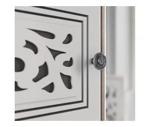 Стол туалетный Мадлен 03 Дуб сонома светлый Ясень белый Серебро