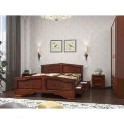 Кровать с ящиком Елена 200х80 с выкатными ящиками Орех