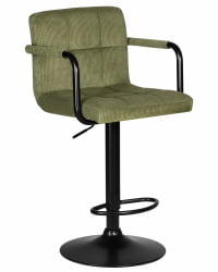 Стул барный DOBRIN KRUGER ARM BLACK (зеленый вельвет (LAR-E2041-7))