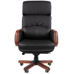 Офисное кресло CHAIRMAN 417, натуральная кожа/экокожа, черный