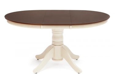 Стол обеденный раскладной Cairo / Каир (CT4260) дерево гевея, 100(133)х100х75см, Античный белый/Темный Дуб