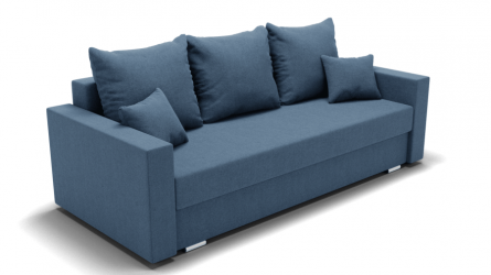 Диван Олимп-1 ПБ (ЗР) Цвет фасада: Голубой; Тип: Прямой; Материал фасада: Металл/Велюр