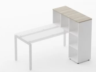 Стеллаж к столу Deka 9.07.11 Дуб Сантана светлый/Белый