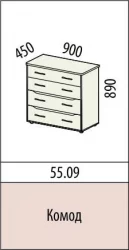 Комод Мегаполис 55.09 Сосна Астрид