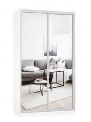 Белый шкаф-купе с зеркалом Экспресс Хит Экспенс Белый снег