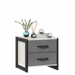 Тумба прикроватная Техно ЛД 678.100.000 Дуб Крафт белый Серый шифер